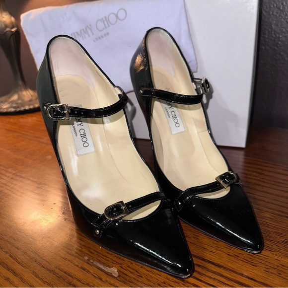JIMMY CHOO PATENT LEATHER MARY JANE PUMPS - Picture 8 of 11